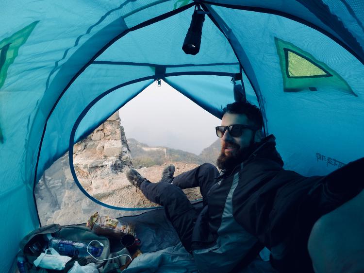 Marcos Delacumbre acampa na Muralha da China - Arquivo pessoal - Arquivo pessoal