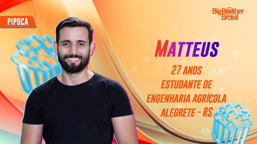 BBB 24: Matteus faz parte do time da pipoca do reality