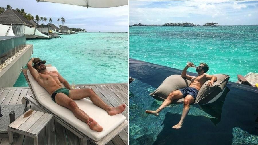 Casados há quase dois anos, Paulo Gustavo e Thales Bretas estão vivendo um sonho nas Maldivas - Reprodução/Instagram