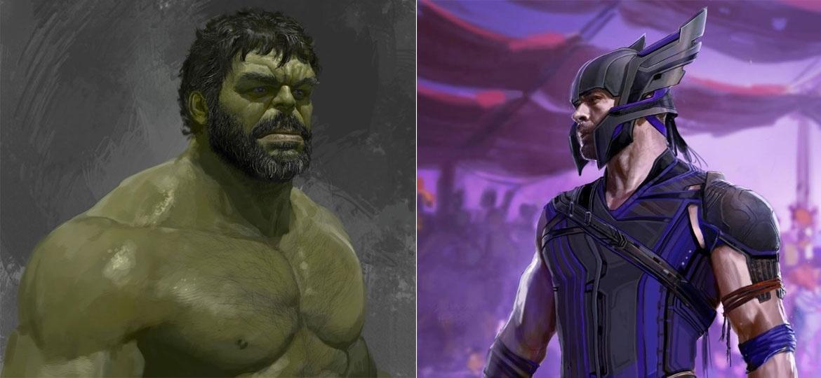 Hulk barbudo e capacete diferente do Thor em artes feitas por Ryan Meinerding - Reprodução/Ryan Meinerding