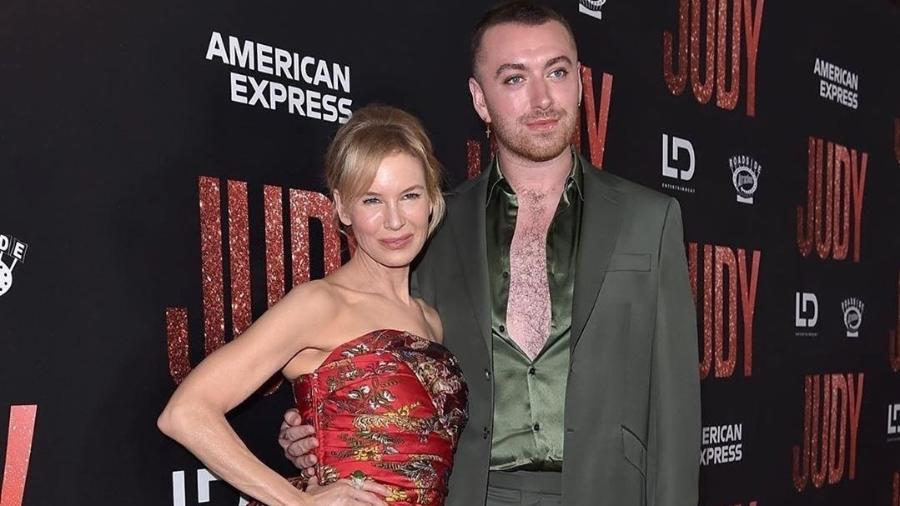 Sam Smith e Renée Zellweger na premiere do filme Judy, em Los Angeles - Reprodução/Instagram