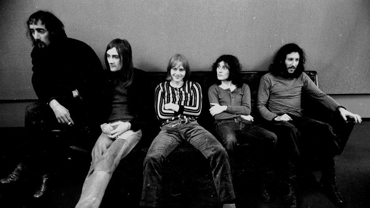 A formação original do Fleetwood Mac, da esq. para a dir.: John McvVie, Mick Fleetwood, Danny Kirwan, Jeremy Spencer e Peter Green - Michael Ochs Archives - Michael Ochs Archives