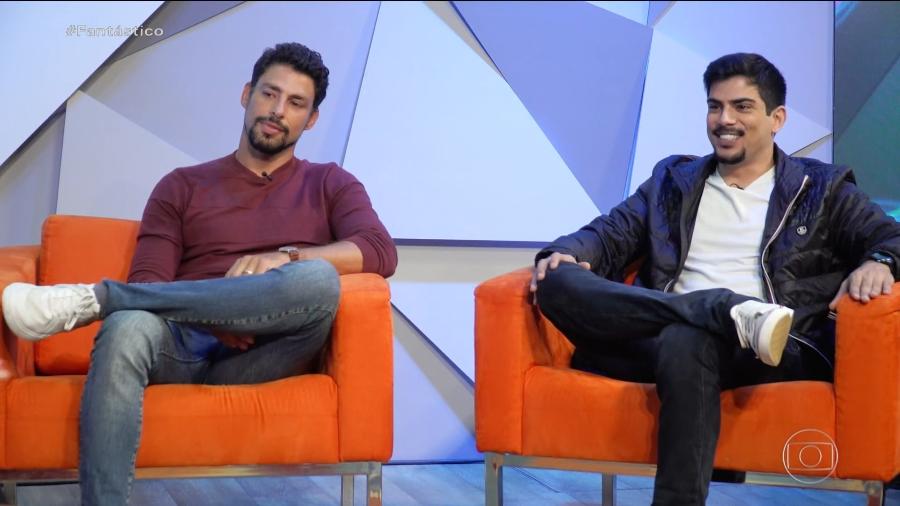 Cauã e Pável Reymond em entrevista ao "Fantástico" - Reprodução/TV Globo