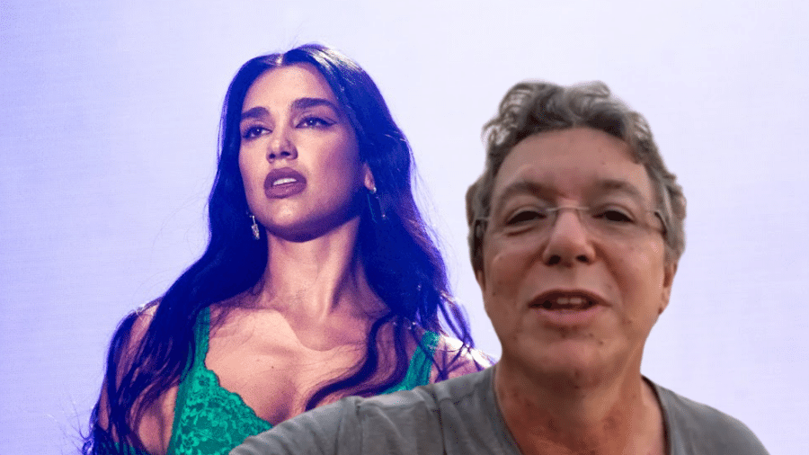 Dua Lipa, popularmente conhecida como Eduarda Felipa, e Boninho - Reprodução/Montagem