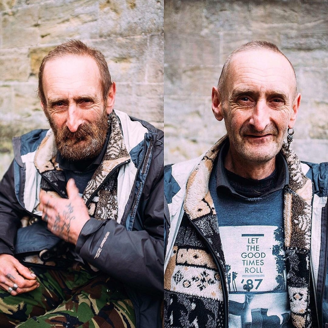 Cabeleireiro corta cabelos de moradores de rua - Reprodução/Instagram/@joshuacoombes