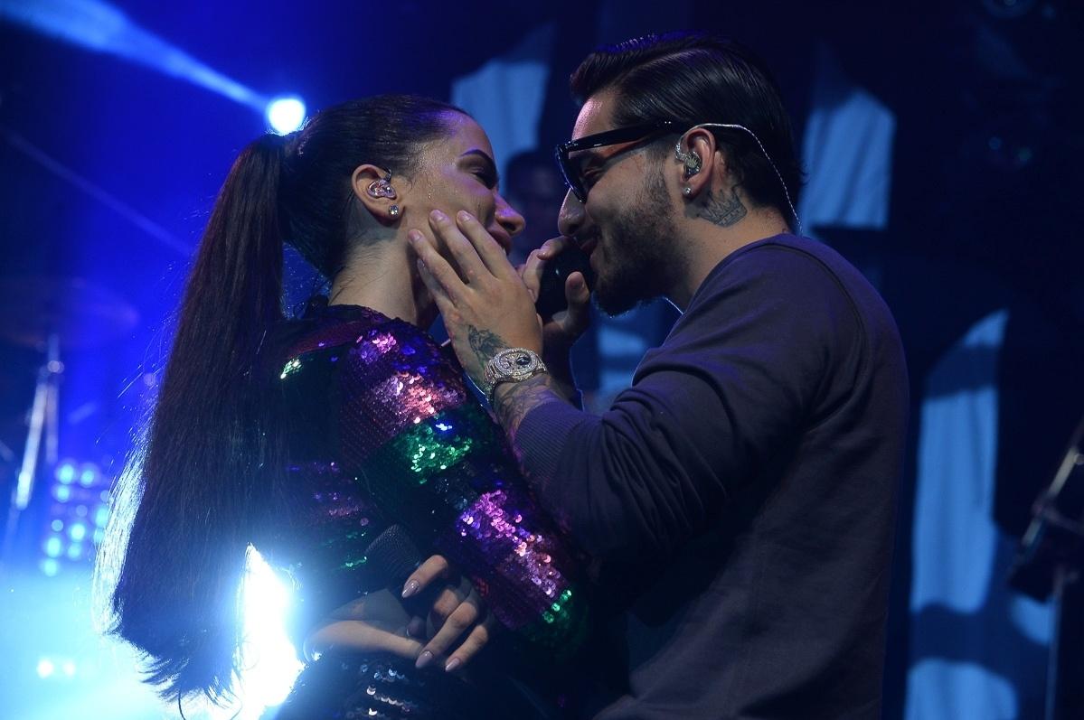 Anitta e Maluma sensualizam em show no Espaço das Américas, em São Paulo - Francisco Cepeda/AgNews