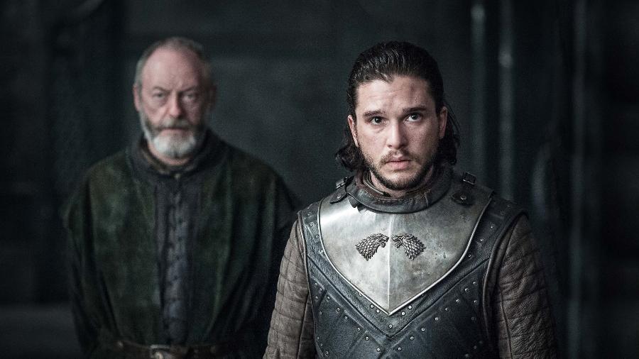Jon Snow e Sor Davos em cena do terceiro episódio da sétima temporada de "Game of Thrones" - Divulgação/HBO 