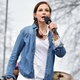 Ashley Judd durante a Marcha das Mulheres, em março - Getty Images