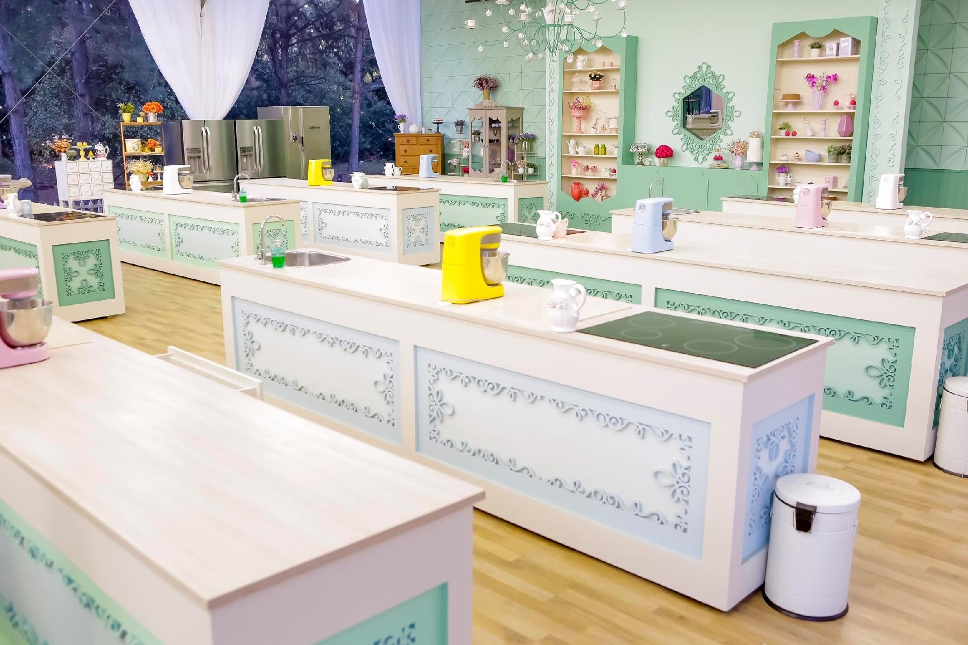 Cenário da quarta temporada do "Bake Off Brasil", reality culinário do SBT - Gabriel Cardoso/SBT