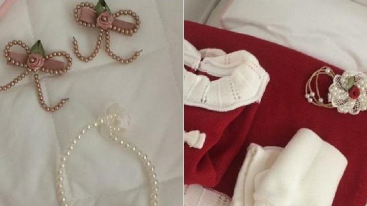 Detalhes das roupas cedidas para Mayra Cardi divulgar em sua rede social - Montagem/UOL - Montagem/UOL