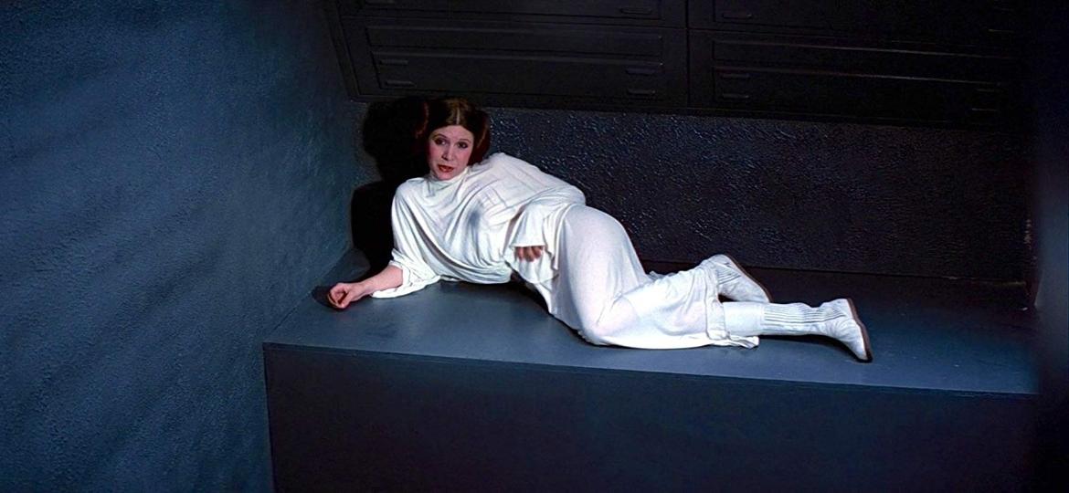 Carrie Fisher em "Star Wars: Episódio IV - Uma Nova Esperança" (1977) - Divulgação