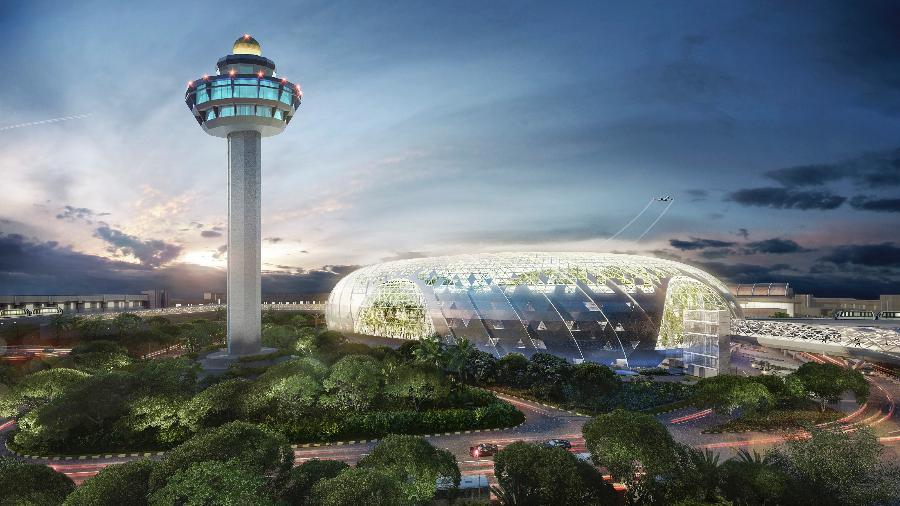 Vista externa do Jewel Changi Airport, em Singapura - Divulgação/Jewel Changi Airport Devt.