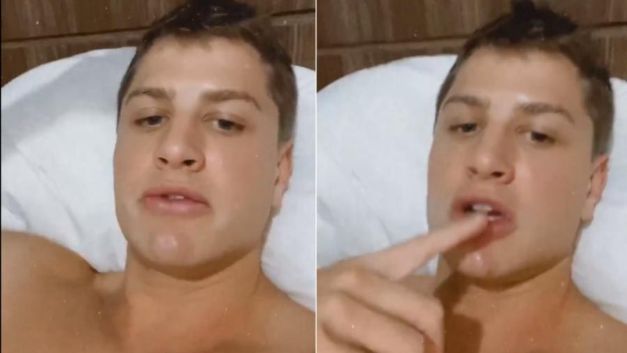 Lucas Gallina com os lábios inchados após preenchimento - Reprodução/Instagram