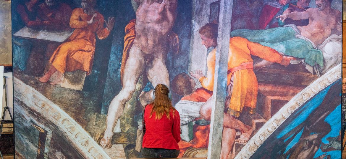 Exposição imersiva "Michelangelo: O Mestre da Capela Sistina" no MIS Experience, em São Paulo - Reprodução/Twitter