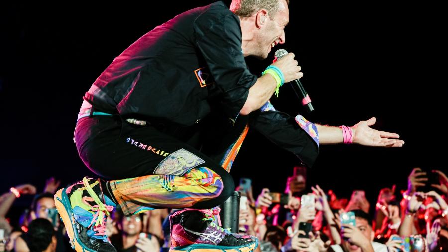  A banda britânica Coldplay, liderada pelo vocalista Chris Martin se apresenta em São Paulo, no Estádio do Morumbi. São Paulo, 10 de Março de 2023