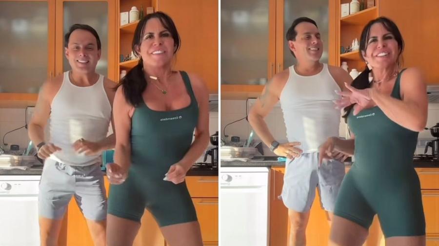 Gretchen mostra dança com o marido, Esdras de Souza
