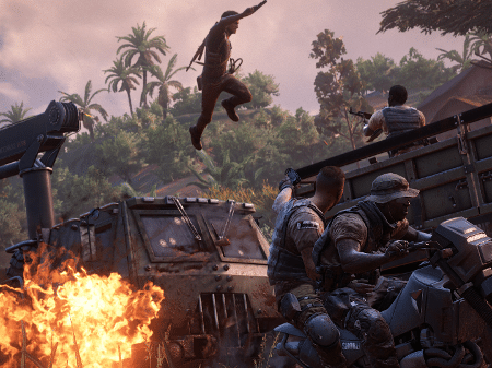 Cena do game "Uncharted 4: A Thief"s End" - Reprodução
