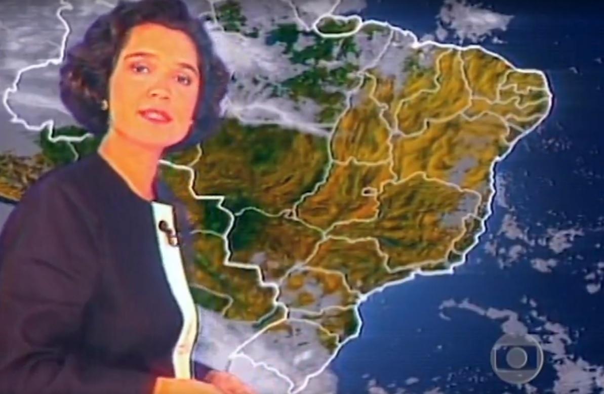 Sandra Annenberg estreou o quadro fixo de previsão do tempo do Jornal Nacional em 1991 - Reprodução