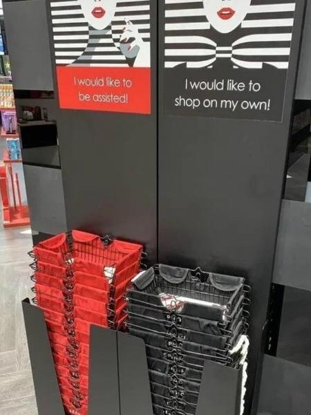 Sephora da Europa cria cestas de compras para clientes que não querem ser abordados por vendedores - reprodução/Twitter