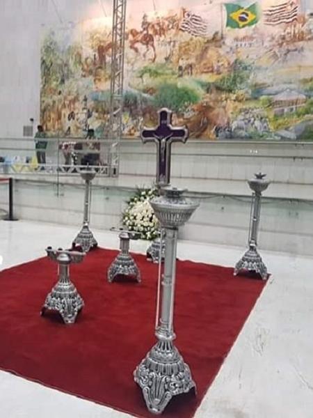 Salão da Alesp onde será velado o corpo de Gugu - Paulo Pacheco/UOL - Paulo Pacheco/UOL