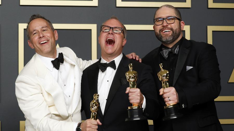 Jonas Rivera, Mark Nielsen e Josh Cooley vencem o Oscar 2020 por "Toy Story 4" -  REUTERS/Lucas Jackson