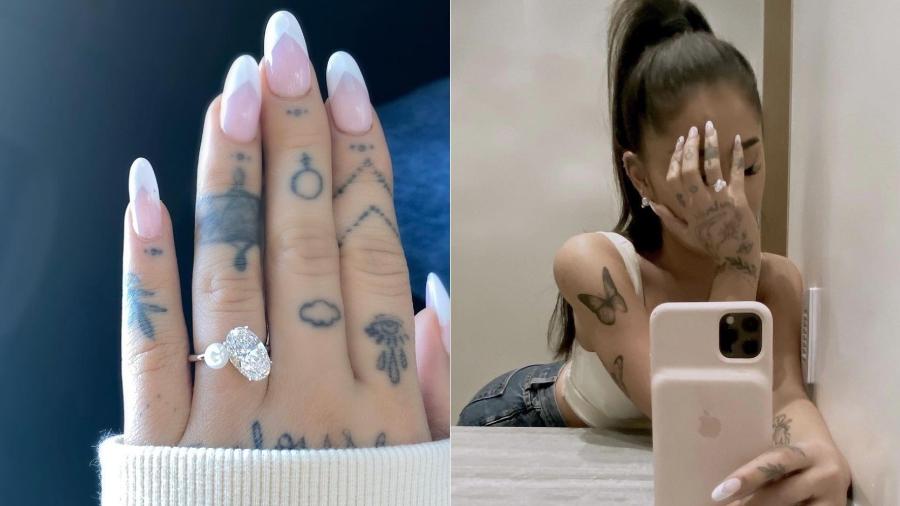 Ariana Grande mostra seu anel milionário, dado pelo noivo Dalton Gomez  - Reprodução/Instagram