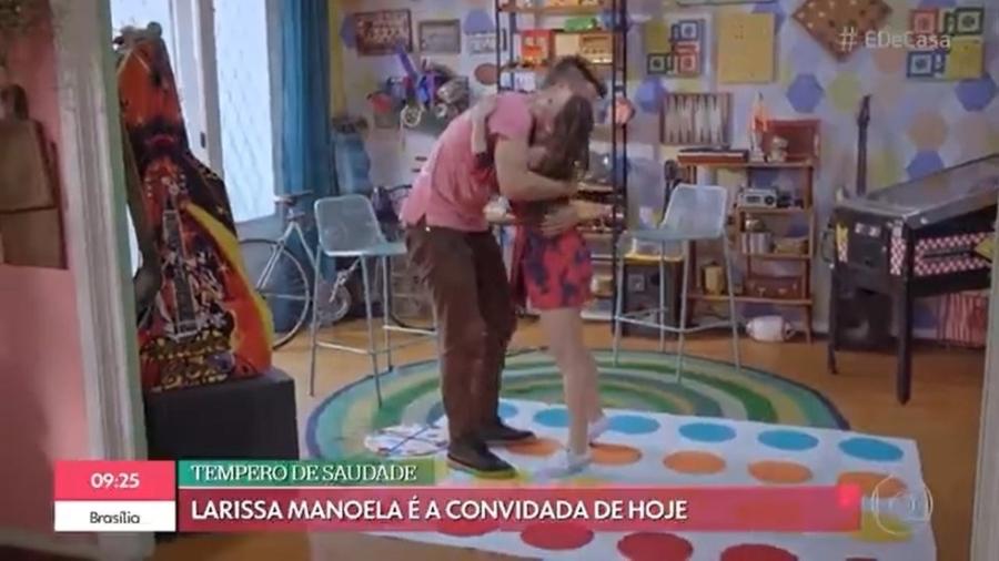 Diferença de altura de Larissa Manuela e Rodrigo Hilbert vira meme - Reprodução/Globo