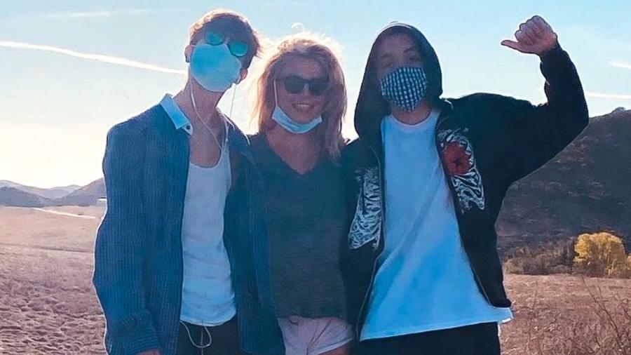 Britney Spears em foto rara com os filhos, Sean Preston e Jayden - Reprodução/Instagram