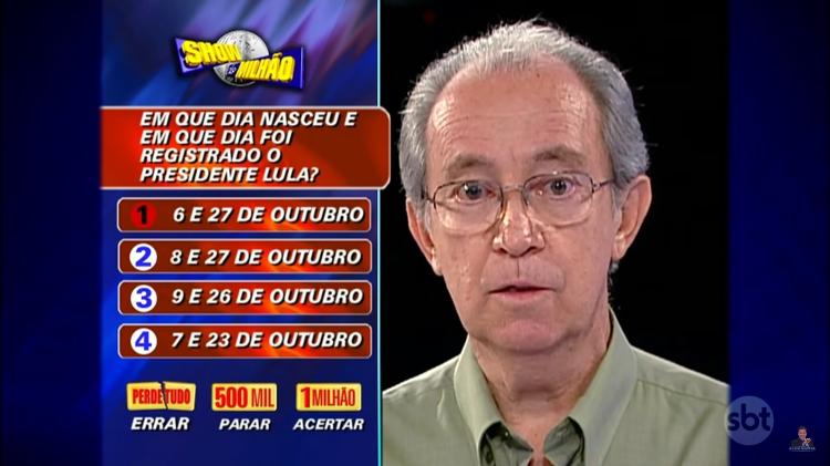 Sidiney de Moraes venceu o "Show do Milhão" em 2003