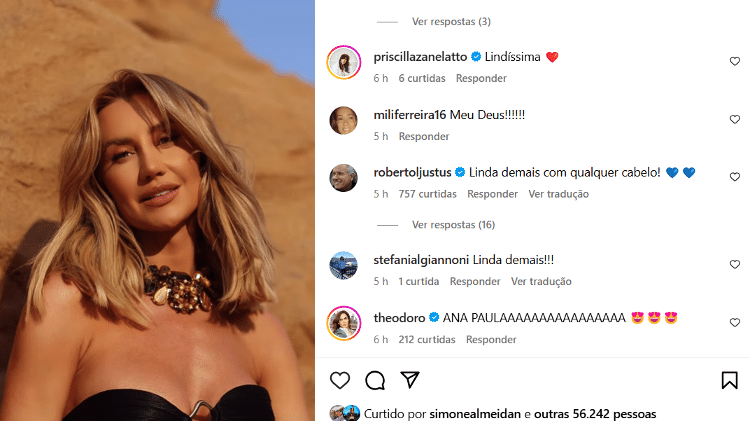 Roberto Justus elogia a esposa Ana Paula Siebert