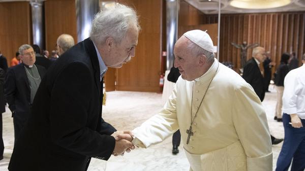Encontro com o papa Francisco no Sínodo para a Amazônia, em outubro de 2019, no Vaticano