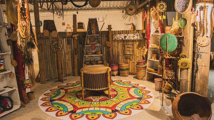 Artefatos indígenas produzidos com bambu expostos no Museu do Bambu, em Ametista do Sul (RS) Artefatos indígenas produzidos com bambu expostos no Museu do Bambu, em Ametista do Sul (RS)