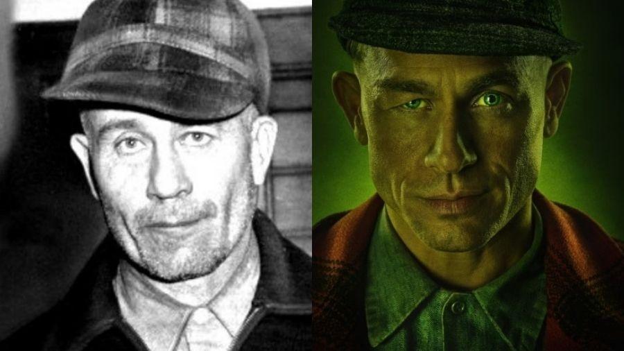 Ed Gein e Charlie Hunnam como o assassino para a série da Netflix Ed Gein e Charlie Hunnam como o assassino para a série da Netflix