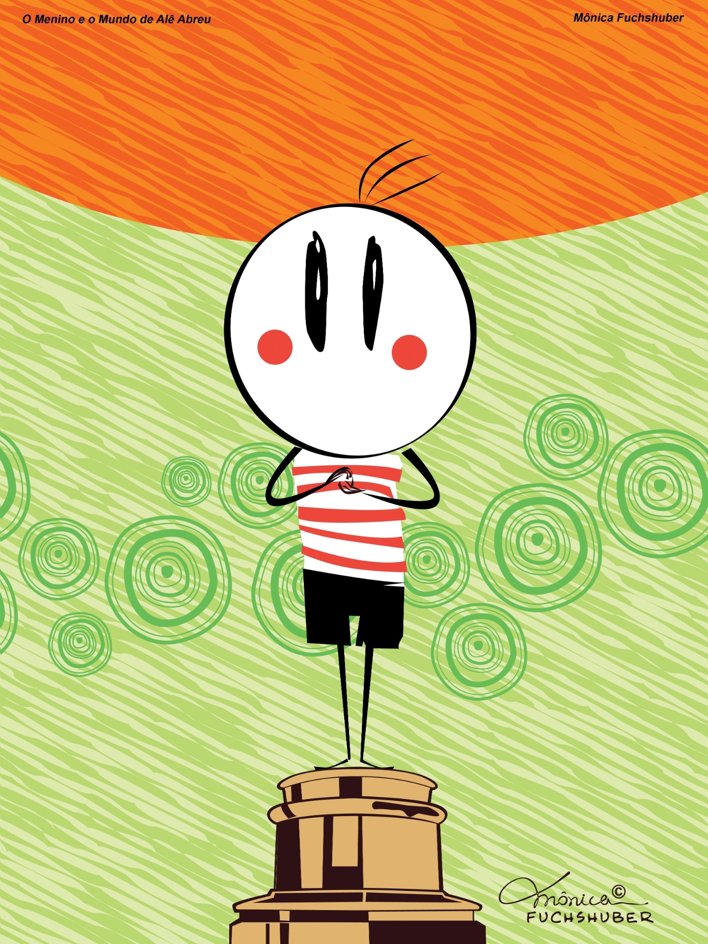 "O Menino e o Mundo" por Mônica Fuchshuber. A exposição "Oscartoons" fica em cartaz de 18 de fevereiro a 6 de março de 2016, no Shopping Metrópole (Praça Samuel Sabatini, 200, centro, São Bernardo do Campo/SP). A visitação é gratuita - Divulgação