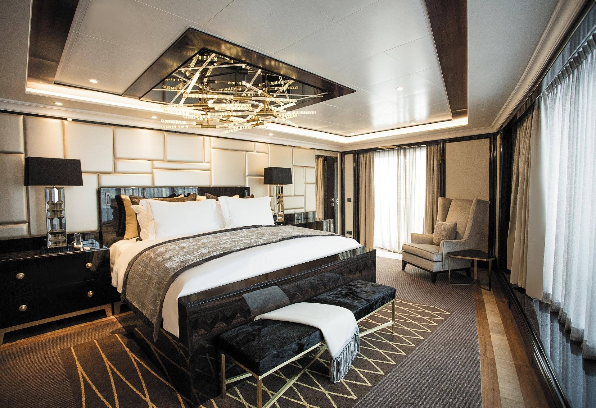 uarto da Regent Suite, acomodação do Seven Seas Explorer que tem área de 360 m² - Divulgação/Regent Seven Seas