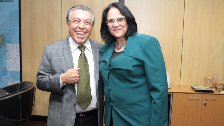 Maurício de Sousa e a ministra Damares Alves em Brasília - Divulgação