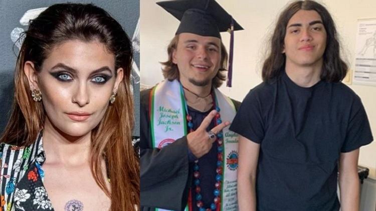 Paris Jackson, Joseph "Prince" Jr e Prince Michael II - Getty Images/Reprodução/Montagem - Getty Images/Reprodução/Montagem
