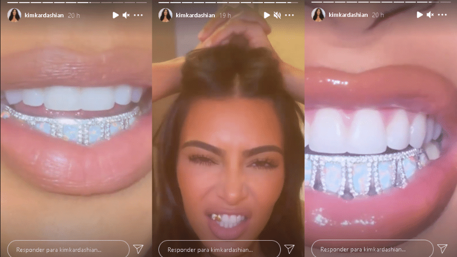 Kim Kardashian ostenta joias nos dentes - Instagram/@kimkardashian