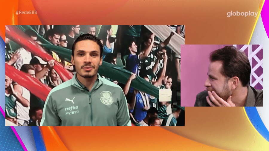 BBB 22: Gustavo descobre através de Raphael Veiga, meio-campista do Palmeiras, que verdão perdeu o Mundial de Clubes - Reprodução/GShow