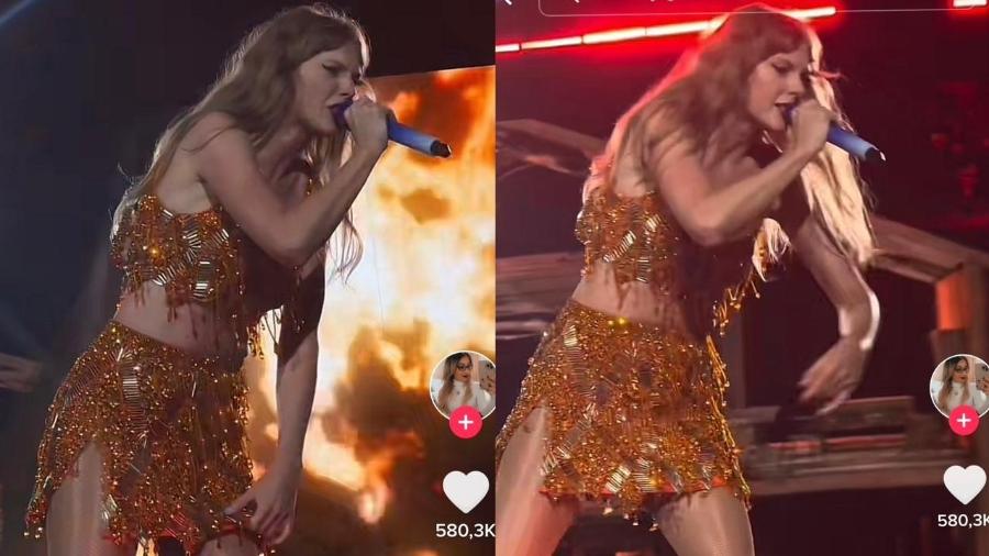 Taylor pareceu brava ao presenciar fã que estaria sendo destratada por segurança de seu show - Reprodução/ TikTok @brilayfield