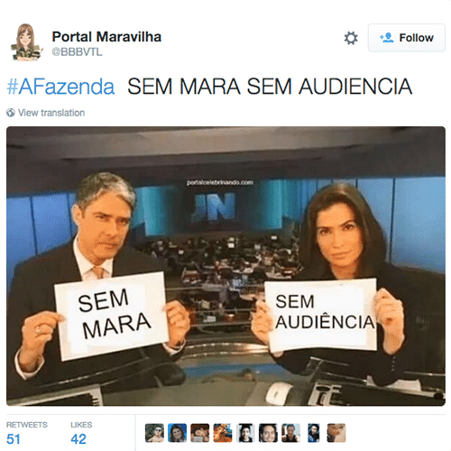 27.nov.2015 - Internautas fazem campanha após saída de Mara do programa - Reprodução/Record