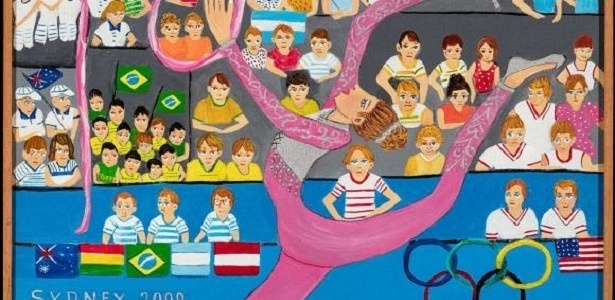 Obra "Ginasta e a Fita", que integra mostra "Jogando com as Cores Naïf" - Jaime Acioli/Museu Internacional de Arte Naïf  - Jaime Acioli/Museu Internacional de Arte Naïf 