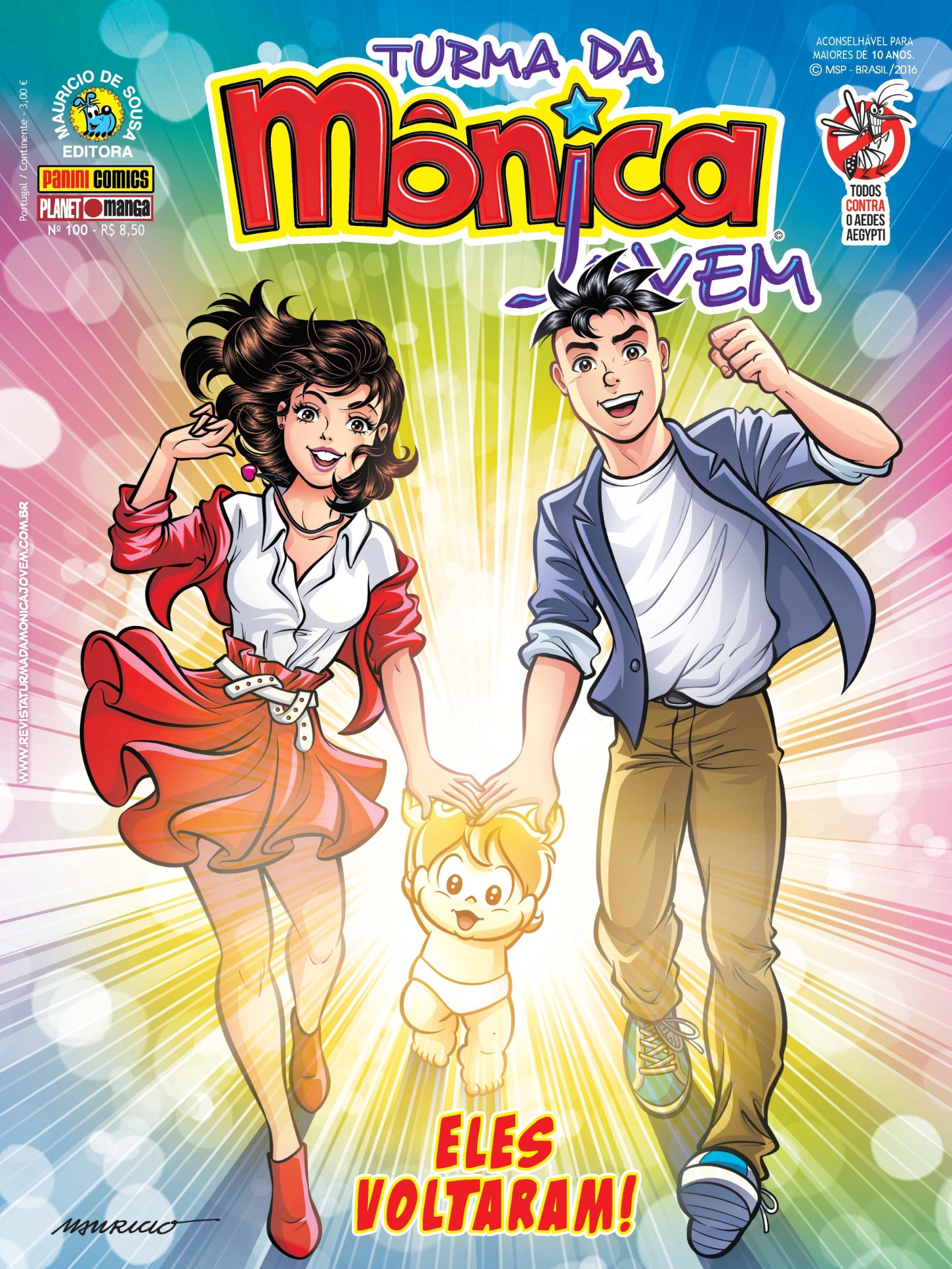 Capa da edição 100 do quadrinho Turma da Mônica Jovem - Reprodução