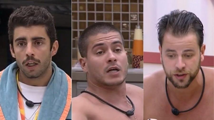 BBB 22: Pedro Scooby, Arthur Aguiar e Gustavo brigaram na madrugada - Reprodução/Globoplay