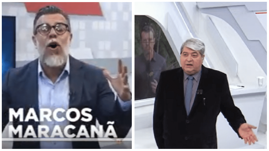 Apresentadores Marcos Maracanã e Datena - Reprodução / TV Band