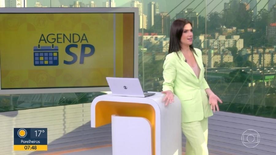 Sabina Simonato tenta fazer rima durante Bom dia SP  - Reprodução/Globo 