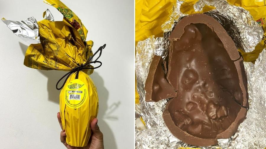 Ovo de Páscoa Caribe poderia ser totalmente recheado, mas tem apenas flocos de banana