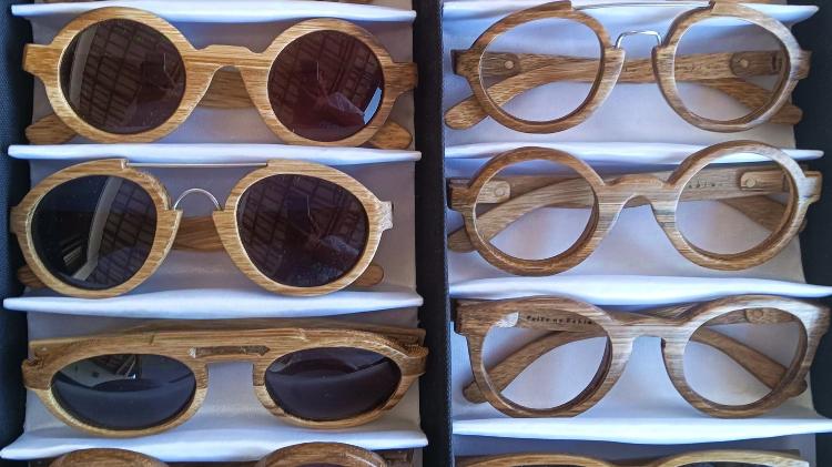 Armações de óculos produzidas com bambu nativo Armações de óculos produzidas com bambu nativo