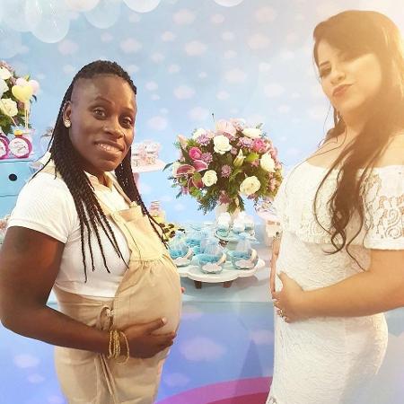 Neném, grávida, e a mulher, Thaís Baptista - Reprodução/Instagram