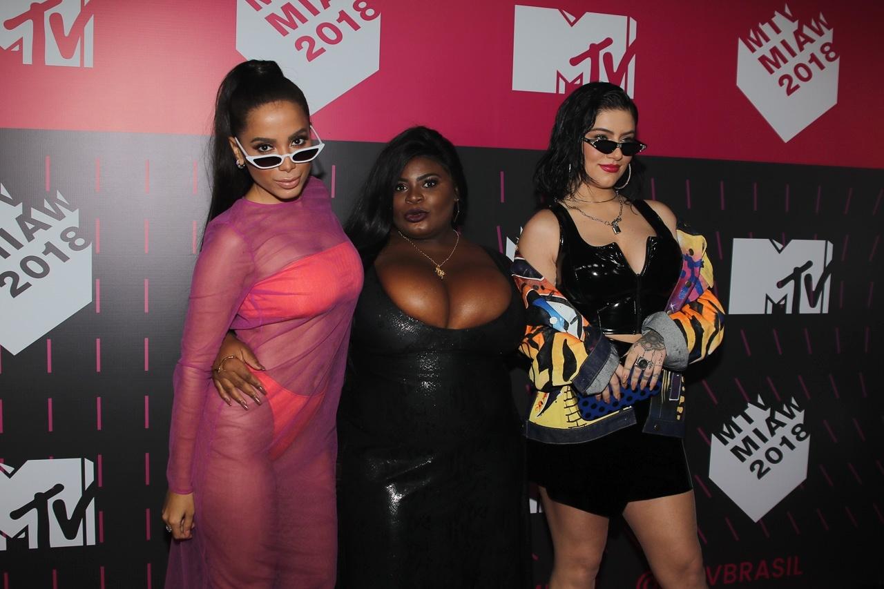 Anitta posa com Jojo Todynho e Clau no MTV MIAW 2018 - Thiago Duran/Ag. News